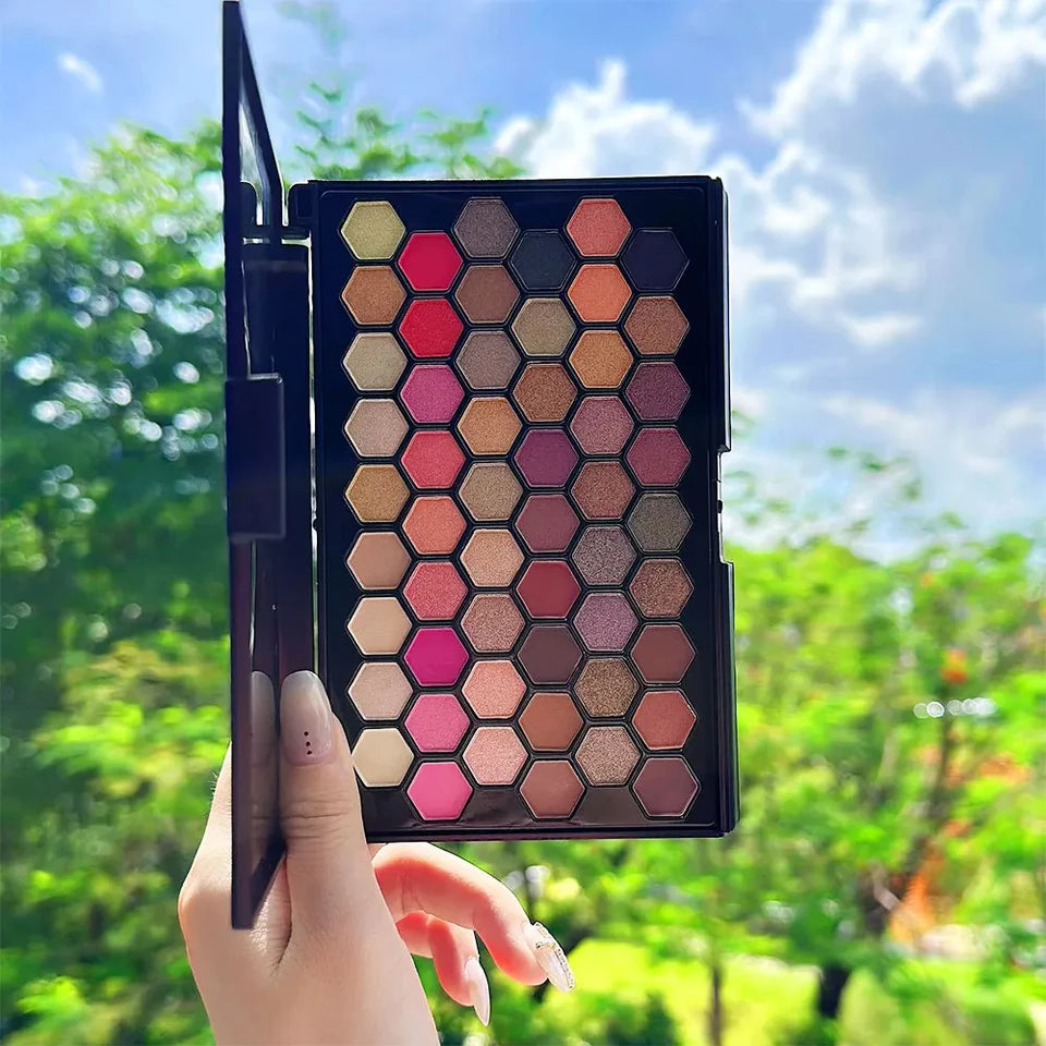 54-Color Eyeshadow Palette Long-Lasting and Versatile Shades, Portable Color Mixing Palette Vibrant Shades for Creative Looks