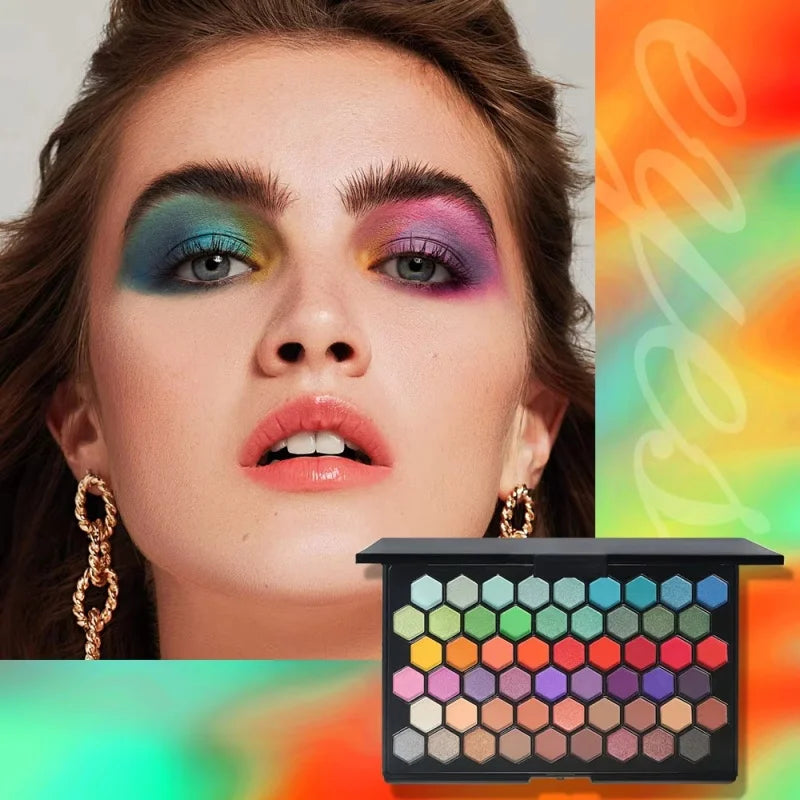 54-Color Eyeshadow Palette Long-Lasting and Versatile Shades, Portable Color Mixing Palette Vibrant Shades for Creative Looks
