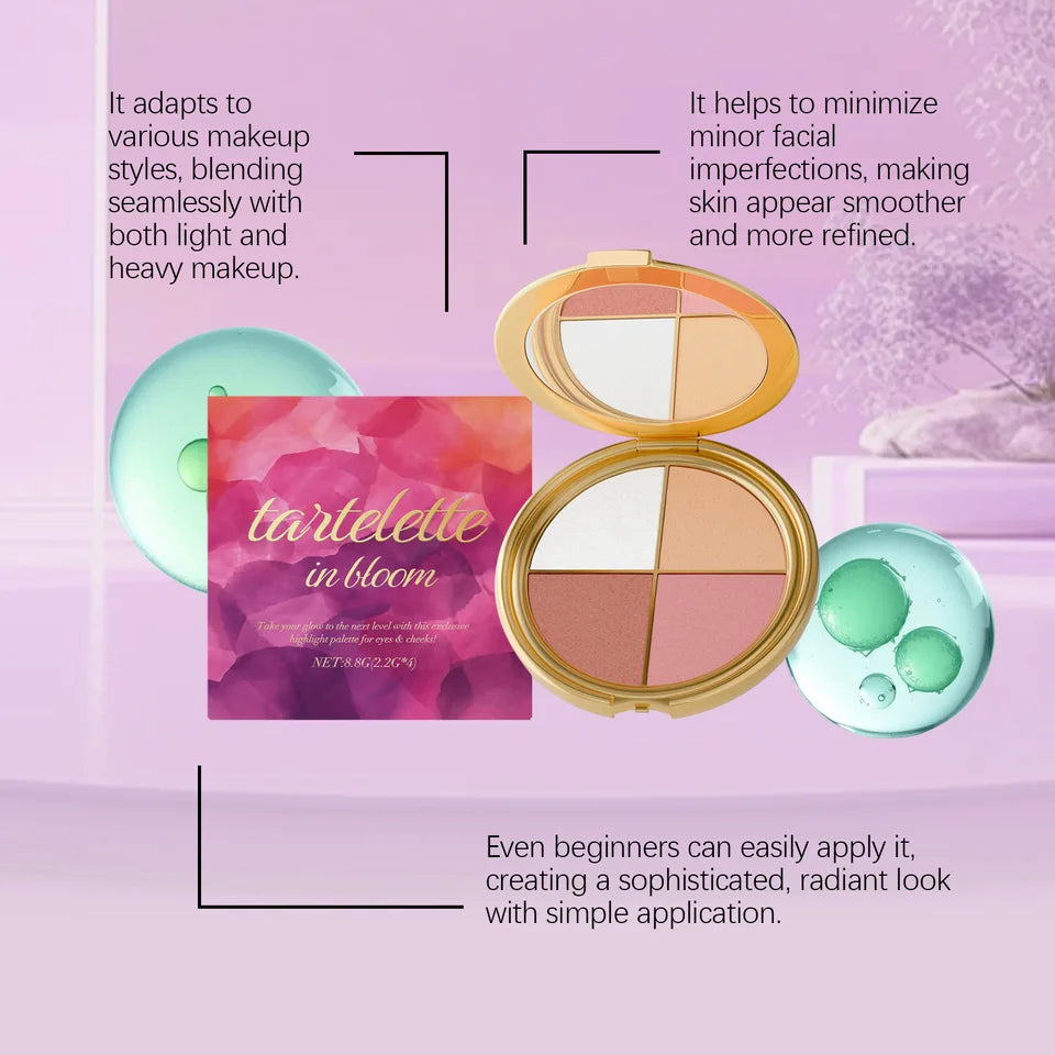Highlight Powder Blusher Eye Shadow Plate Brighten Eye Area Smoothe Facial Skin Perfect Elegant Natural Look Portable Eye Makeup