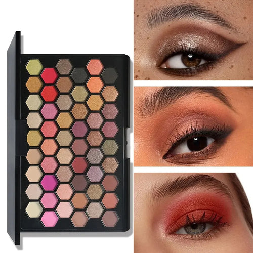 54-Color Eyeshadow Palette Long-Lasting and Versatile Shades, Portable Color Mixing Palette Vibrant Shades for Creative Looks