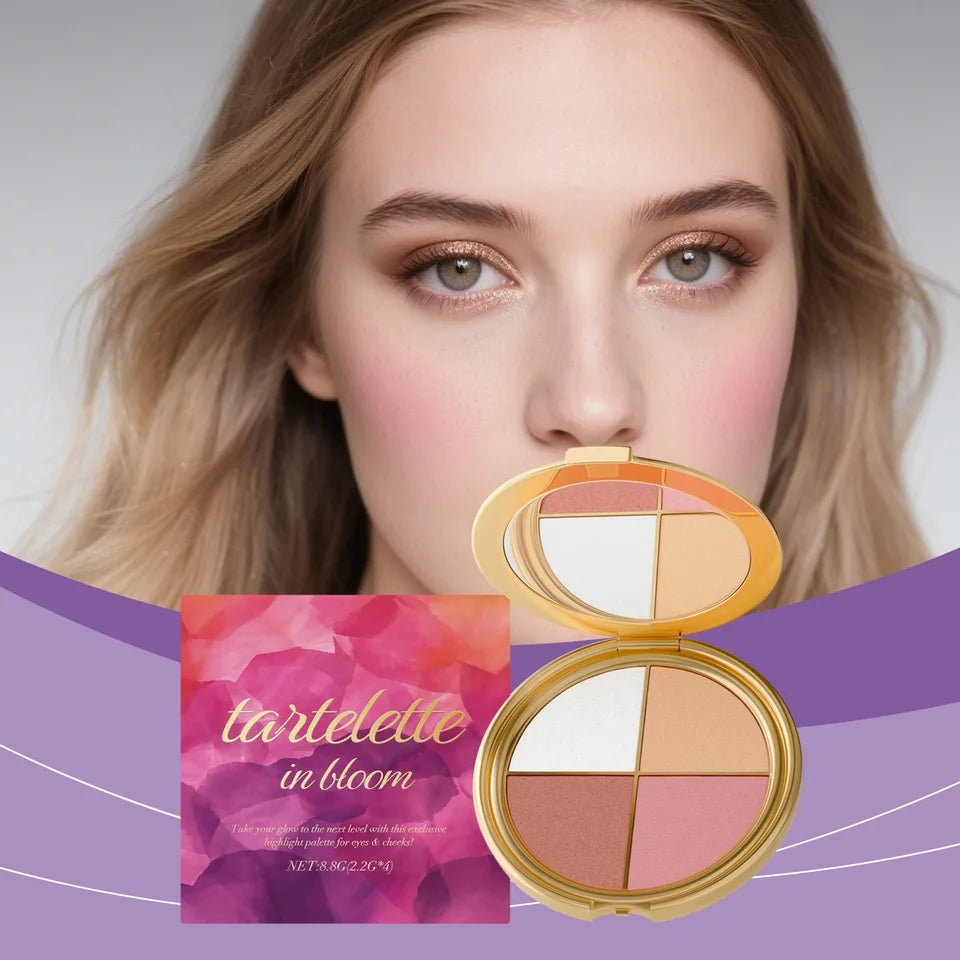 Highlight Powder Blusher Eye Shadow Plate Brighten Eye Area Smoothe Facial Skin Perfect Elegant Natural Look Portable Eye Makeup