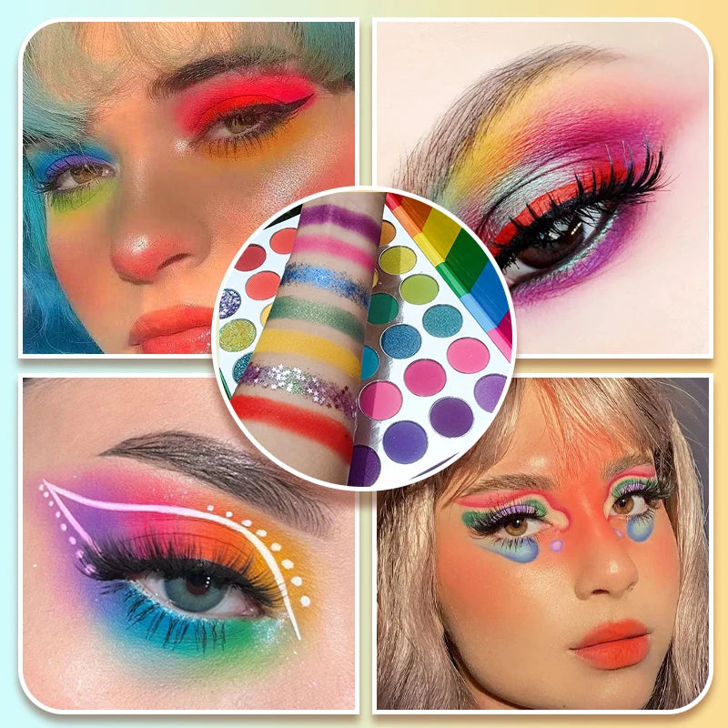 35-Color Rainbow Eyeshadow Palette – Highly Pigmented, Easy to Blend, Vibrant Shades for Creative Spring/Summer Looks